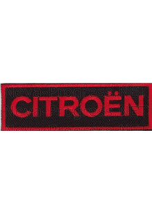 Шеврон для автомобиля (прямоугольник) CITROEN - черный фон, красный кант