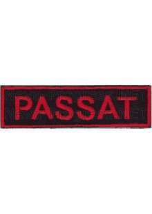 Шеврон для автомобиля (прямоугольник) PASSAT - черный фон, красный кант