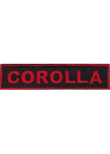 Шеврон для автомобиля (прямоугольник) COROLLA - черный фон, красный кант