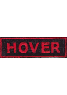 Шеврон для автомобиля (прямоугольник) HOVER (ХОВЕР) - черный фон, красный кант