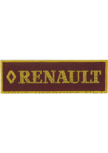 Шеврон для автомобиля (прямоугольник) RENAULT - красный фон, желтый кант