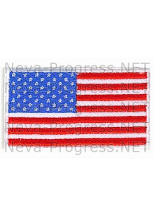 Шеврон Флаг США (Соединенных Штатов Америки) прямоугольник, белый кант