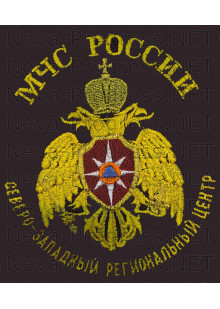 Футболка с вышитой эмблемой МЧС России (на левой груди) надпись Северо-западный региональный центр размер вышивки 14х12 см.