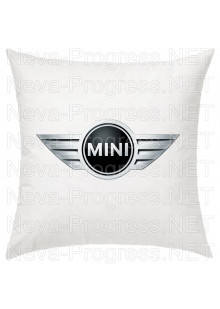 Подушка с вышитым логотипом MINI в салон автомобиля, размер и цвет выбирайте в опциях