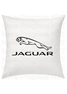 Подушка с вышитым логотипом и надписью JAGUAR в салон автомобиля, размер и цвет выбирайте в опциях