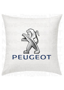 Подушка с вышитым логотипом и надписью PEUGEOT в салон автомобиля, размер и цвет выбирайте в опциях