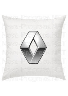 Подушка с вышитым логотипом RENAULT в салон автомобиля, размер и цвет выбирайте в опциях