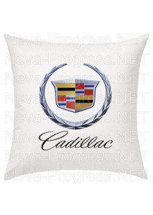 Подушка с вышитым логотипом и надписью CADILLAC в салон автомобиля, размер и цвет выбирайте в опциях