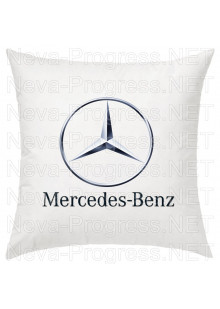 Подушка с вышитым логотипом и надписью MERCEDES-BENZ в салон автомобиля, размер и цвет выбирайте в опциях