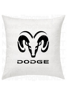 Подушка с вышитым логотипом и надписью DODGE в салон автомобиля, размер и цвет выбирайте в опциях