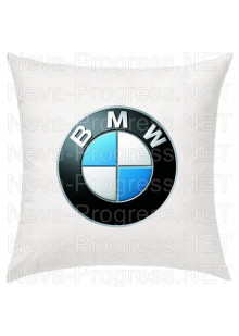 Подушка с вышитым логотипом BMW в салон автомобиля, размер и цвет выбирайте в опциях