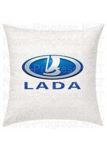 Подушка с вышитым логотипом и надписью LADA в салон автомобиля, размер и цвет выбирайте в опциях