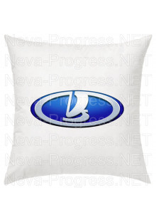 Подушка с вышитым логотипом LADA в салон автомобиля, размер и цвет выбирайте в опциях