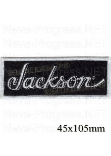 Шеврон РОК атрибутика "Jackson" белая вышивка, черный фон, оверлок, липучка или термоклей.