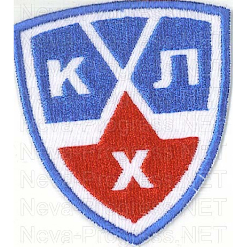 Шеврон КХЛ (Континентальная Хоккейная Лига (треугодьный, белый фон)