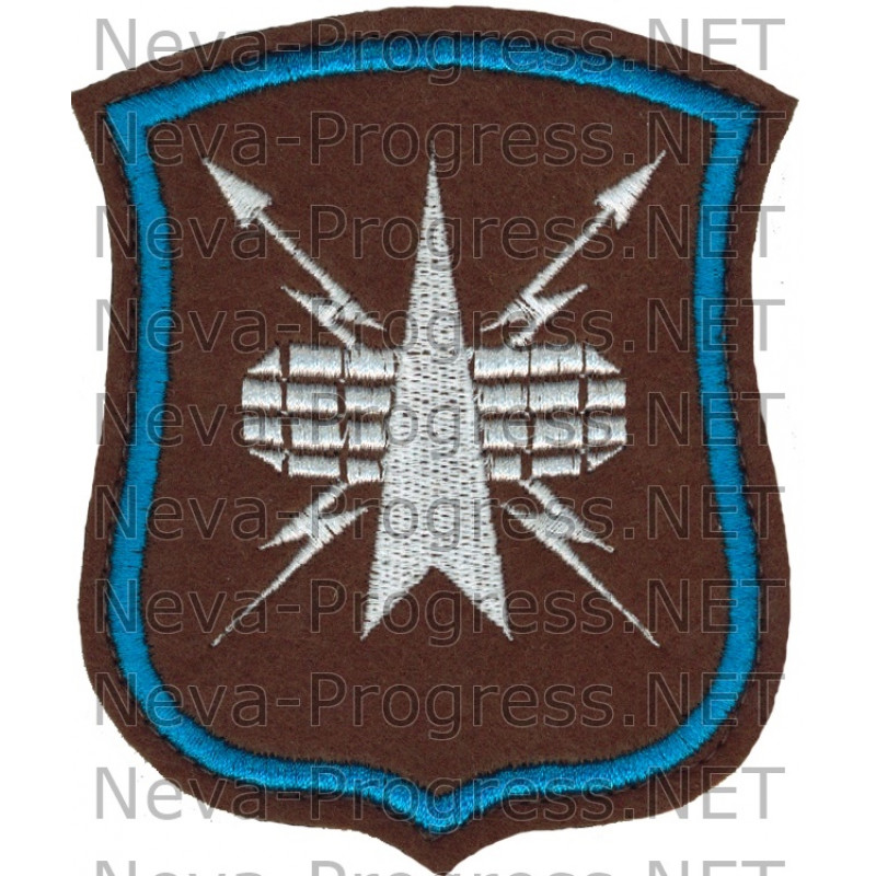 Шеврон Космических воиск России в виде щита образца до 2012 года