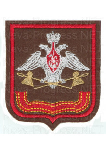 Шеврон Служба тыла Западного военного округа образца с 2012 года (оливковый фон, красный кант)