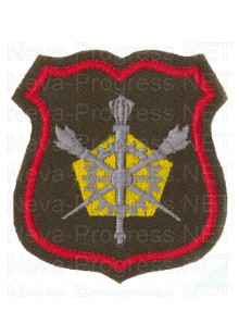 Шеврон Управление военных представителей образца с 2012 г. (красный кант, оливковый фон)