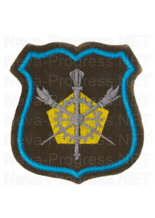 Шеврон Управление военных представителей образца с 2012 г. (голубой кант, оливковый фон)