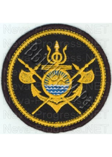 Шеврон Бригада кораблей ТОФ образца с 2012 г. черный фонт, желтый кант