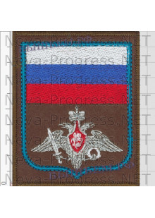 Шеврон для Военных представителей Военно воздушных сил МО РФ с голубым кантом на оливковом фоне для повседневной формы, оверлок