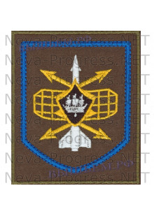 Шеврон 332-го радиотехнического полка, или в/ч 21514 г. Петрозаводск (оливковый фон и голубой кант)