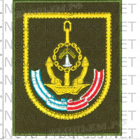 Шеврон 161-я Краснознамённая, ордена Ушакова бригада подводных лодок (оливковый фон, желтый кант)