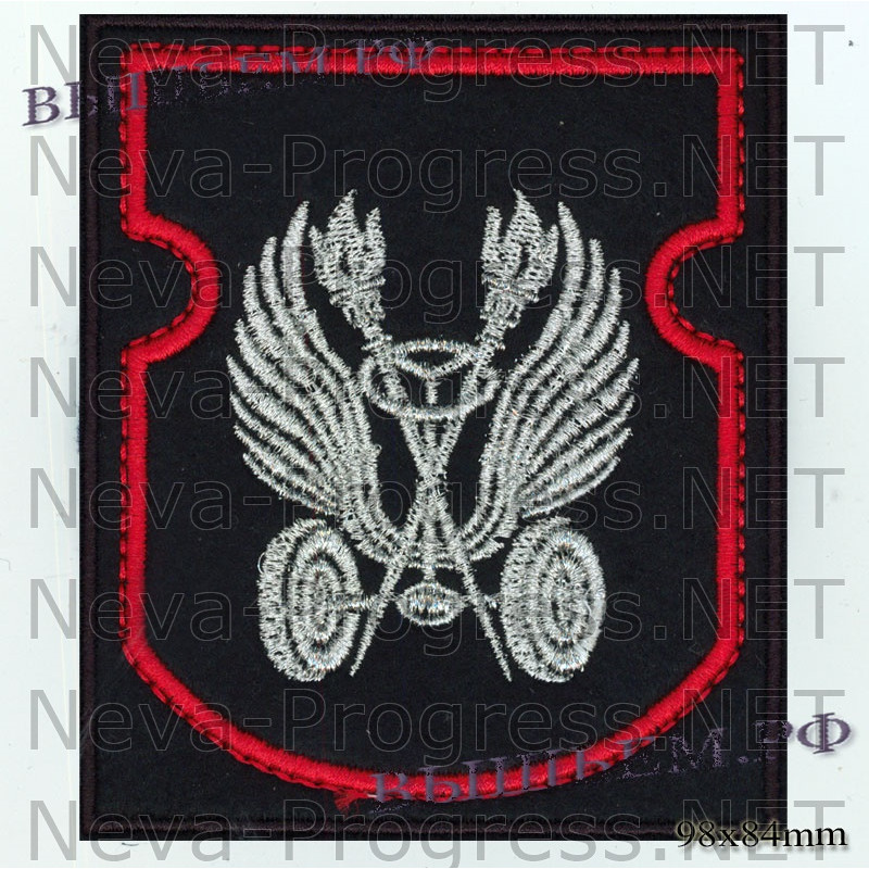 Шеврон ВАИ ( Военная авто инспекция) черный фон, красный кант