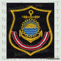 Шеврон Тихоокеанский флот(щит) Камчатка (черный фон, желтый кант)