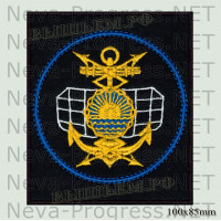 Шеврон 60-й радиотехнический полк в/ч 52020 Тихоокеанского флота Камчатка (черный фон, голубой кант)