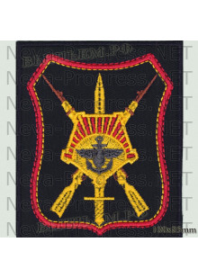 Шеврон 68 армейский корпус Восточный Военный Округ Сахалинская область (черный фон, красный кант)